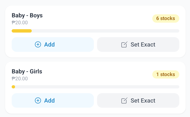 Stocks — Low Stock Alert